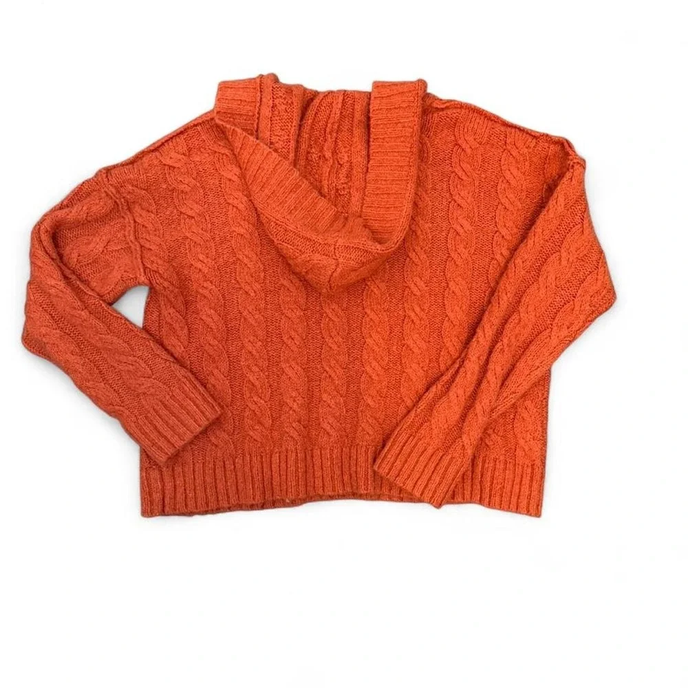 American Eagle orange cable knit hoodie Size XS